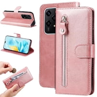Gangxun - Funda Con Cremallera Para Honor 200 Lite 5G, Carcasa Cartera De Cuero Pu Con Soporte Y Tarjetero