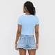 thumbnail image 2 of Polera Mujer Manga Corta Crop Cotton Spx Celeste Corona, 2 of 5