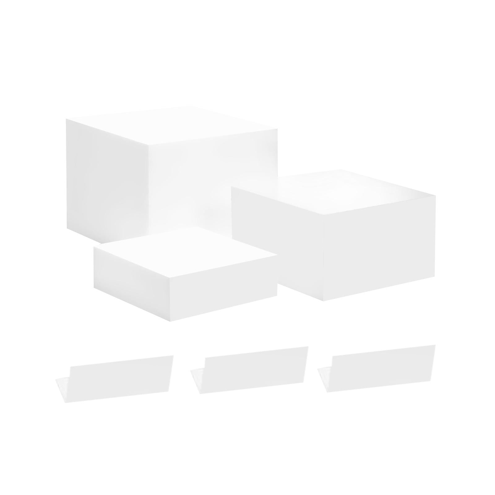 Magideal - 3 Piezas Elevador De Buffet Elevador De Comida Para Mesa De Buffet Exhibidor De Cubo Acrílico Elevador De Anidación Para Cosméticos Joyería Artesanía L