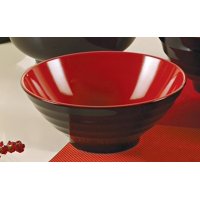 Bowl Yanco Two-Tone Collection 8 De Melamina Negra Y Roja, 1 Litro