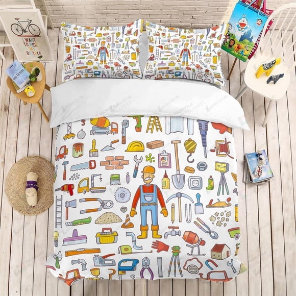 Cartoon Tool Great Gifts For Christmas Thanksgiving Quilt Duvet Cover Set3-Piece Bedding Set