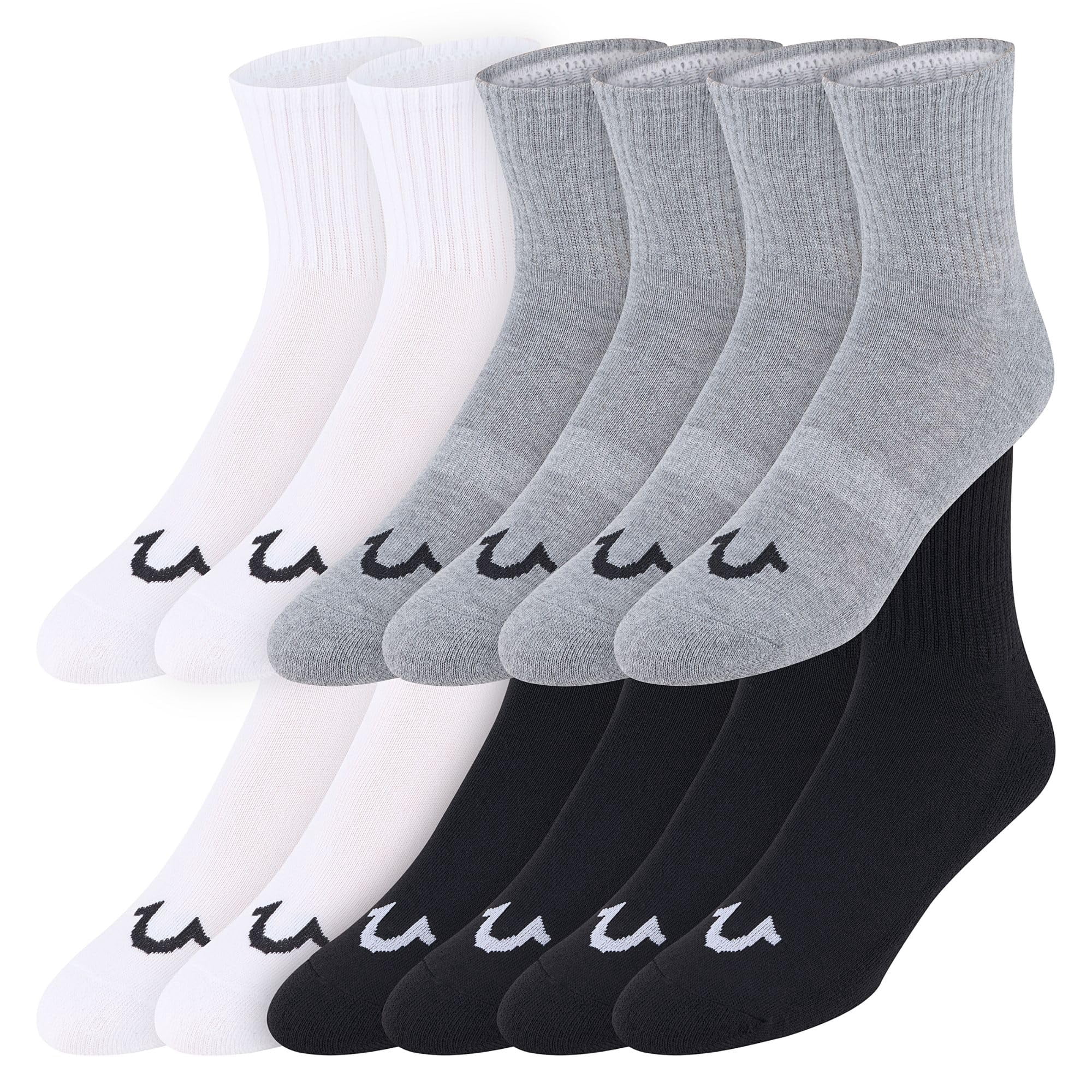 Pack De 12 Calcetines True Religion Mid Crew Para Hombre, Tallas 8-12