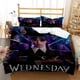 thumbnail image 1 of Juego de ropa de cama de Wednesday Addams para niños y niñas, tamaño individual o queen, funda nórdica y funda de almohada, para cama infantil o adulta - Lc, 1 of 3