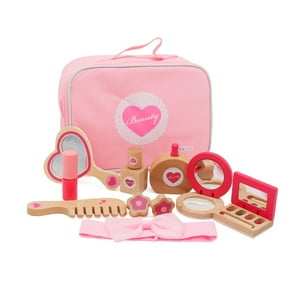 Juego De Maquillaje Set Belleza De Roll Niños Madera Bandú Rosa