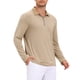 thumbnail image 5 of INSPIRE CHIC Camisas Polo Texturizadas para Hombre de Manga Larga con Cremallera Cuarto para Golf Talla S Caqui, 5 of 6