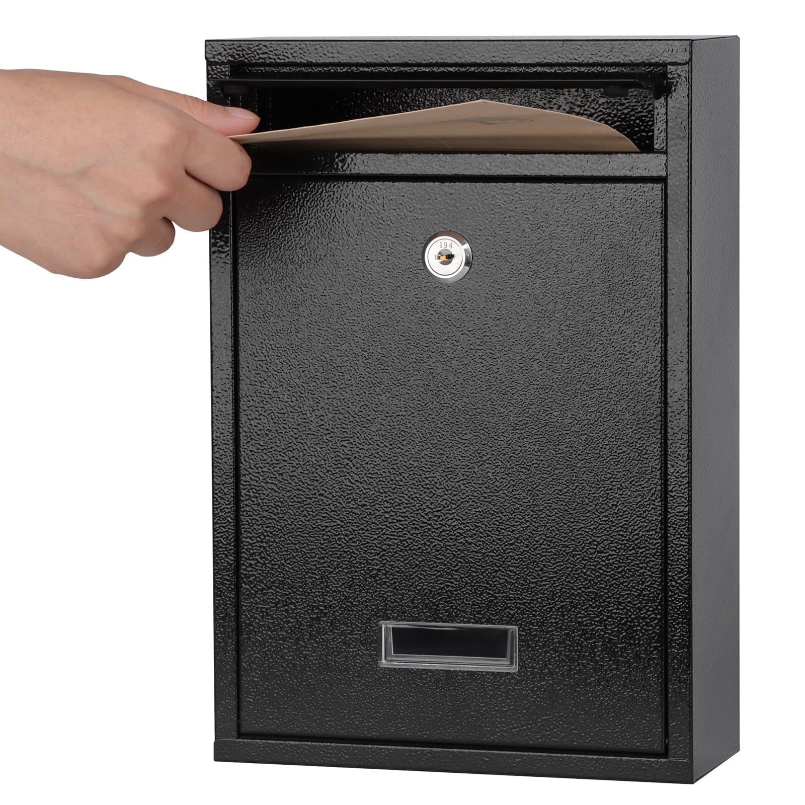 Buzón Kyodoled Con Cerradura Para Montaje En Pared 32 X 22 X 9 Cm, Negro