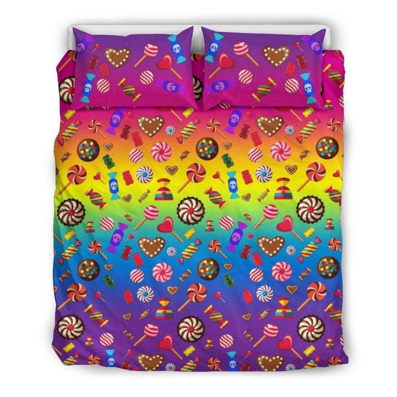 I Like Candy And Skulls Quilt Duvet Cover Set Children Queen Home Textiles3-Piece Bedding Set