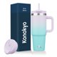 thumbnail image 1 of Vaso Konokyo Oasis de 900 ml con asa, 2 pajitas y tapa, 1 of 7