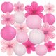 thumbnail image 1 of Decoración de Linternas de Papel Peywot, 18 Piezas, Rosa, 1 of 3
