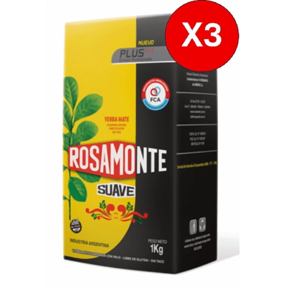Pack 3 Rosamonte Plus Suave 500g C u
