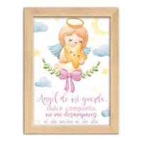 Genérico - Cuadro Infantil Ángel De La Guarda Bautizo