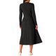 thumbnail image 3 of Vestidos de Otoño para Mujer INSPIRE CHIC Manga Larga Cuello Redondo Punto Línea A Casual Midi Vestido S Negro, 3 of 5