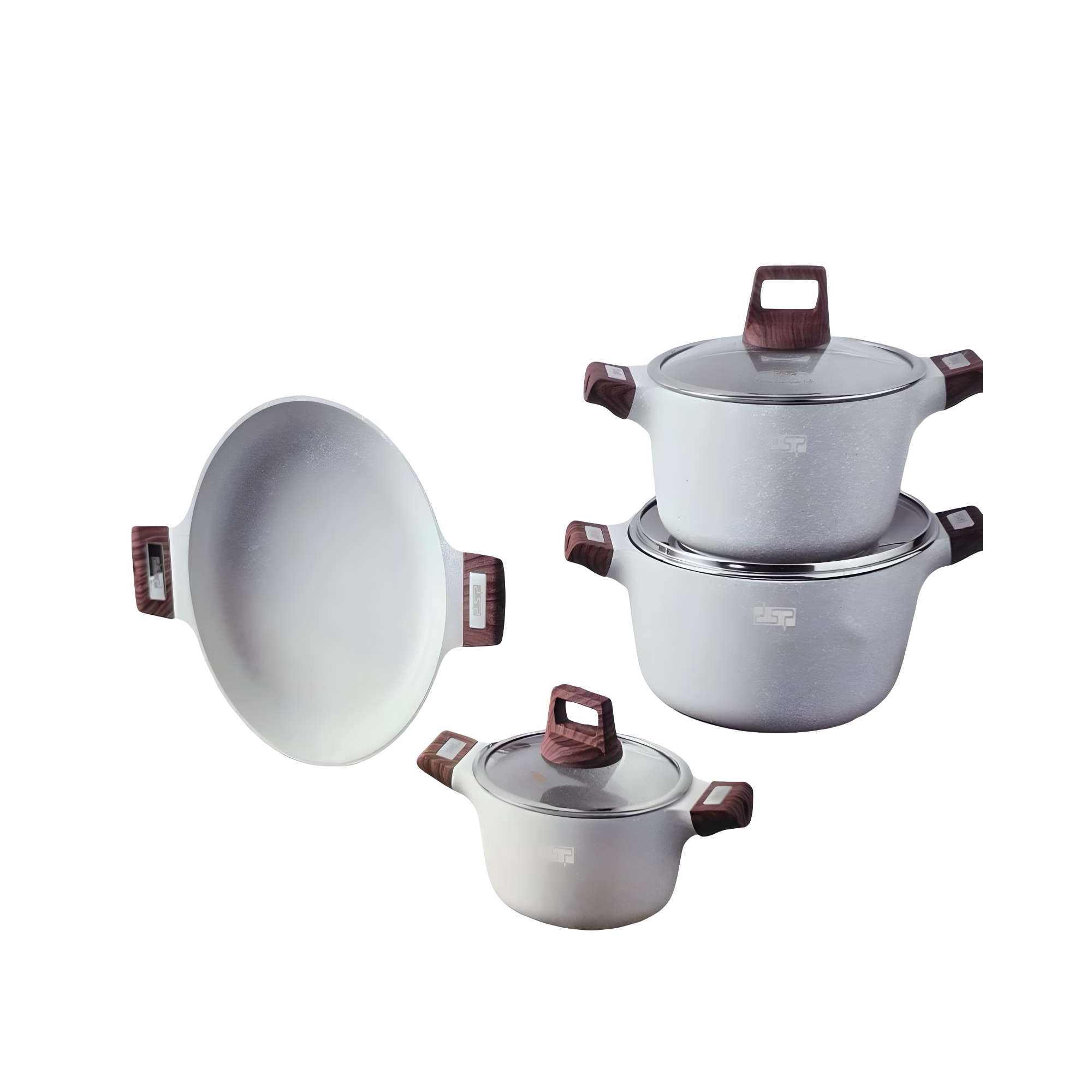 Genérico - Set De Ollas De Cocina 7 Piezas Blanco