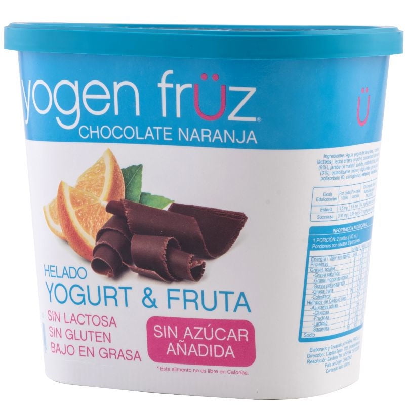 Helado De Yogurt Y Fruta Chocolate-naranja Pote 800 ml Yogen Früz