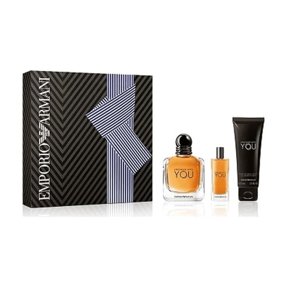 Perfume Stronger With U Armani Varon Edt 100 Ml / 15 Ml / Shower Gel 75 Ml Estuche