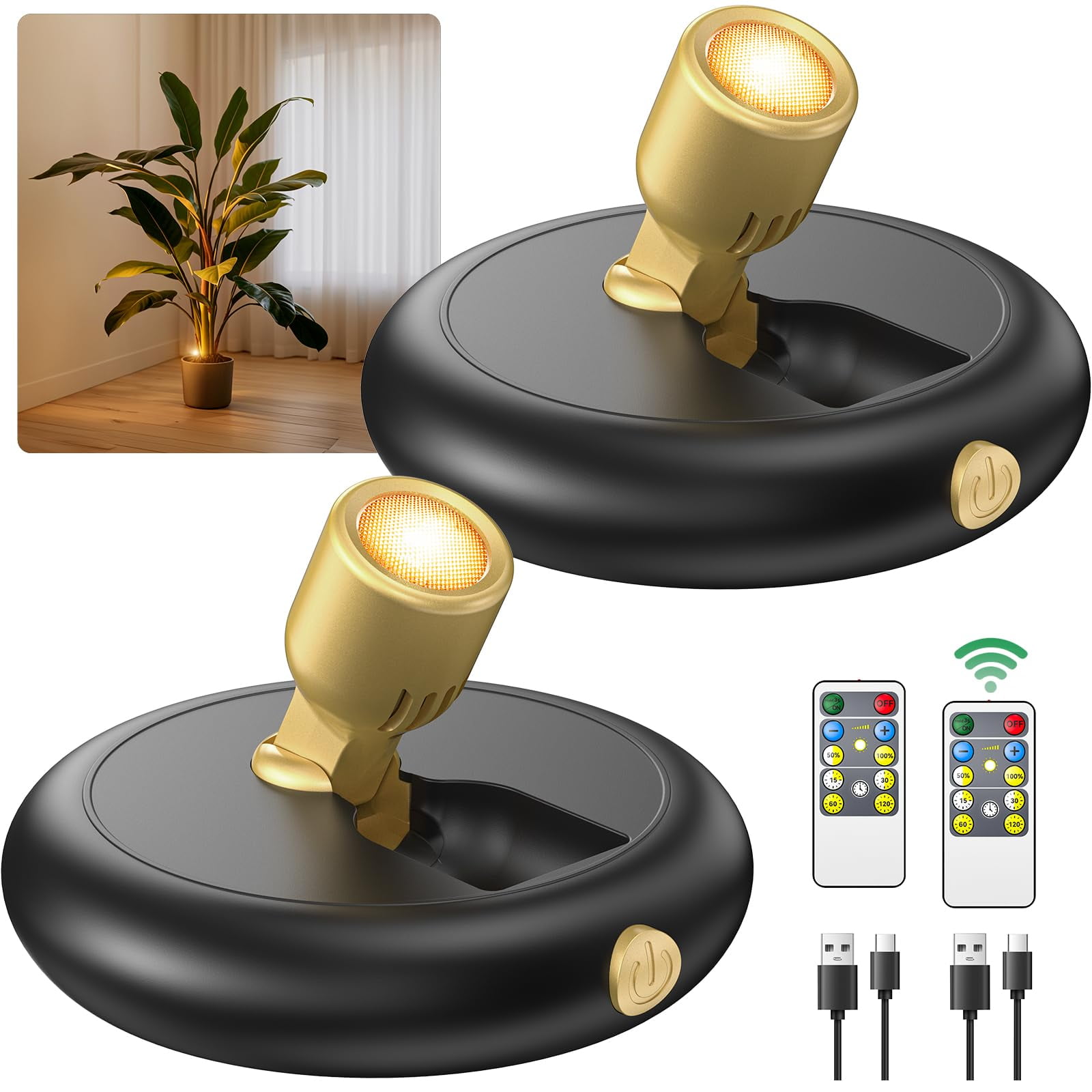 Batería Recargable Led Spotlight Ler0ktr De 80 Lúmenes Con Mando A Distancia
