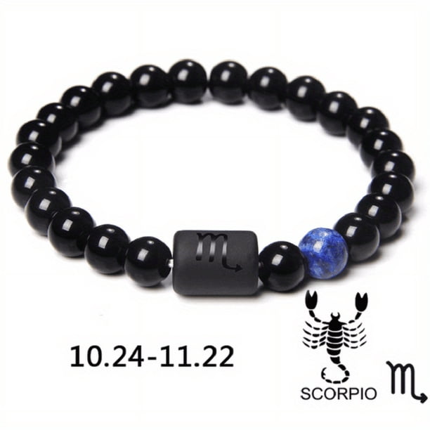 Unique 12-Constellation Stone Beads Bracelet - Perfect Gift for Leo, Taurus, Capricorn & Libra Lovers!