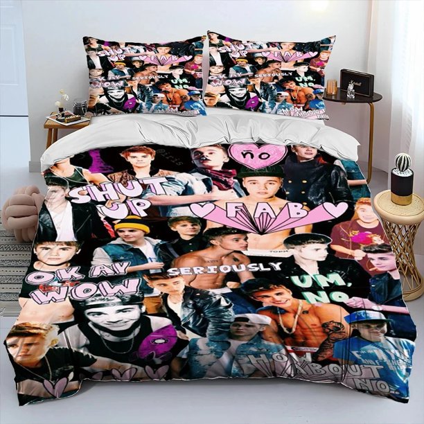 Popular Singe Justin Bieber JBiebs Bedding Set Duvet Cover Bed Set Quilt Cover Pillowcase Comforter Boys Adult