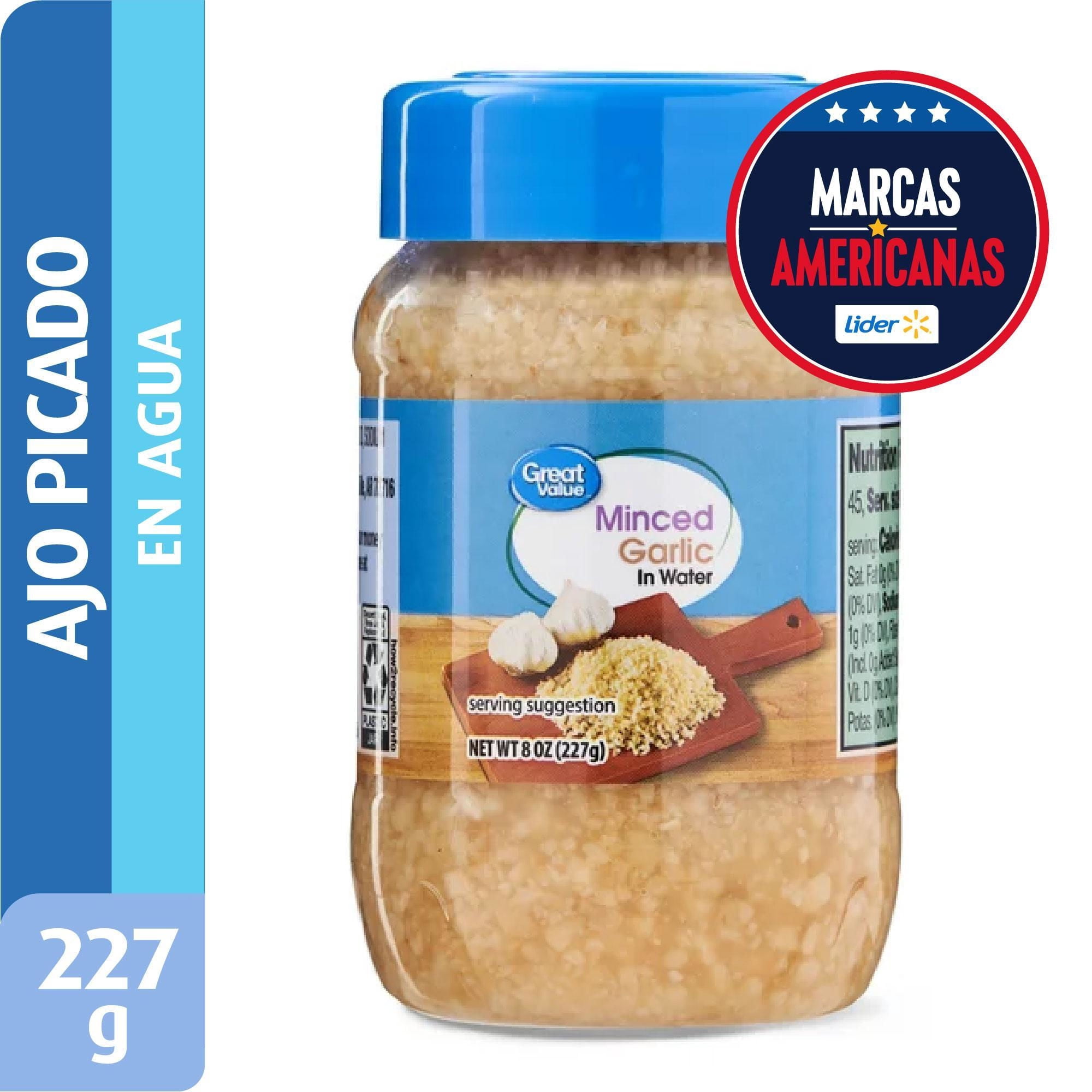 Ajo Picado En Agua Frasco 227 g Great Value