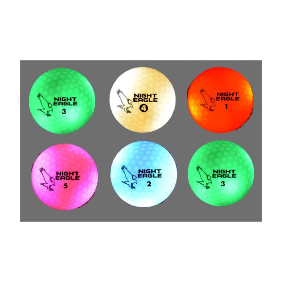 Pelotas de Golf LED Night Eagle - Pack de 6, 7 colores