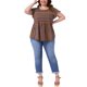 thumbnail image 2 of Agnes Orinda Blusa de Talla Grande para Mujer Escuela Universidad Boho Estampado Floral Cuello Redondo Mangas con Volantes Camisas 2X Naranja, 2 of 6