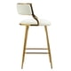 thumbnail image 3 of (SET of 2) 26'' Counter height bar stools Corduroy kitchen island counter bar stool with back,golden chromed base and footrest (BEIGE), 3 of 3