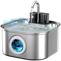 Fuente De Agua Inalámbrica Cat Lawfery De Acero Inoxidable 3.2L
