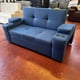thumbnail image 2 of Sofá Cama Azul Rey Lino Elite 2 Plazas con Puffs y Respaldo Reclinable, 2 of 4