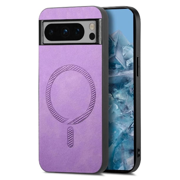 Magnetic Slim Case for Google Pixel 8 Pro with Camera Guard & Anti-Scratch Back Purple