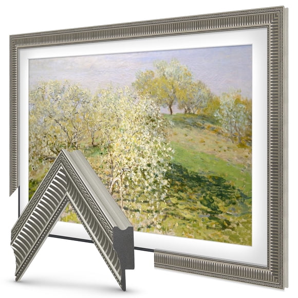 Marco decorativo TV Frame My TV de 7,6 cm plateado para Samsung The Frame y The Frame Pro
