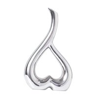 Bothyi - Florero En Forma De Corazón Estatua Decoración Maceta Para Estantería Mesa Tienda Plata