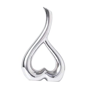 Bothyi - Florero En Forma De Corazón Estatua Decoración Maceta Para Estantería Mesa Tienda Plata