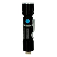 Gen - Linterna Led Con Zoom Recargable Puerto Usb Con Alto Alcance Negro