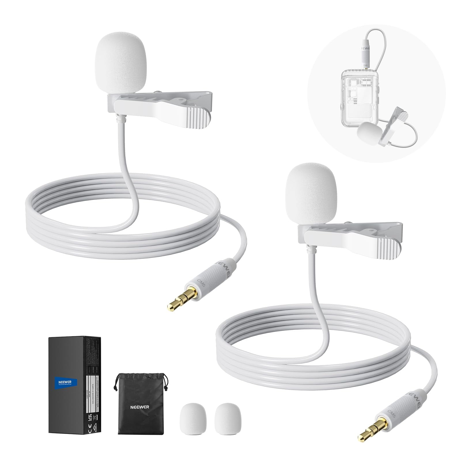 Micrófono De Solapa Lavalier Neewer Cm5 Para Rode Wireless Go Ii
