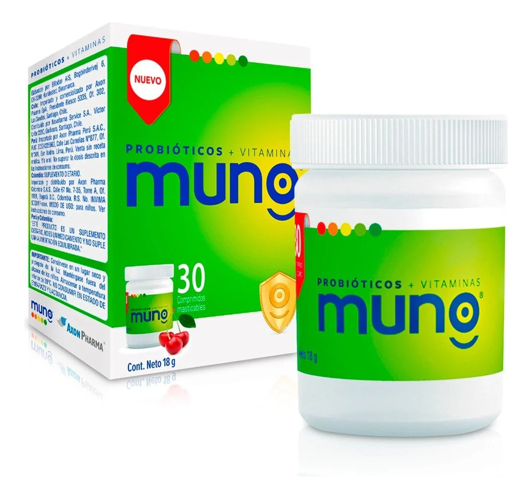 Axon - Muno Probióticos Y Vitaminas En Comprimidos Masticables X 30