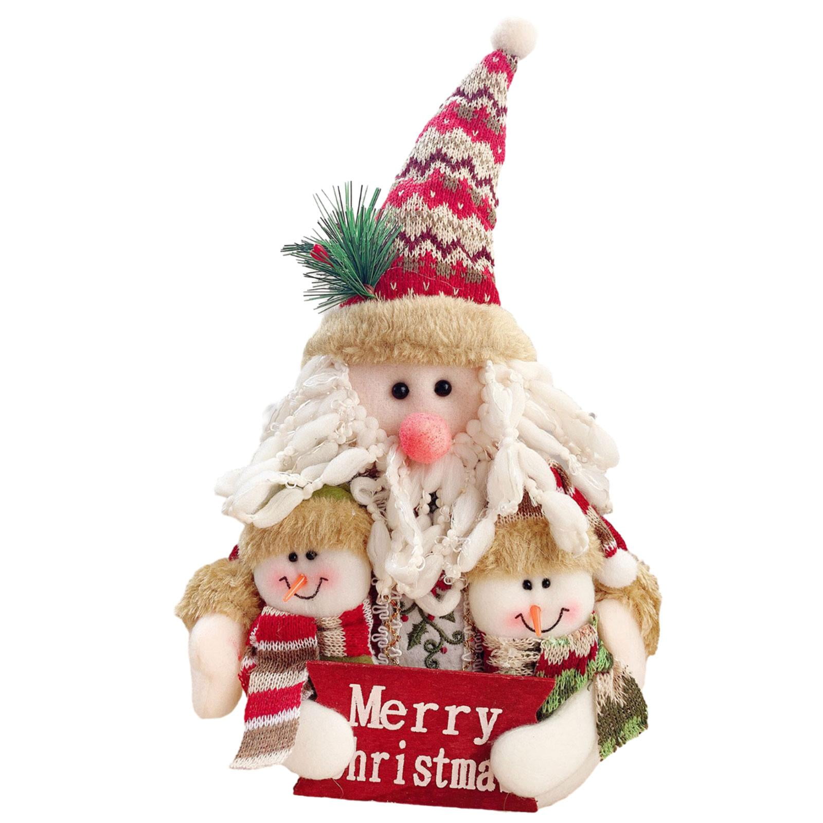 Magideal - Muñeco De Peluche De Navidad Familiar Para Niños, Decoración De Habitación De Juguetes, Color Brillante, Regalo Ornamental Bonito Y Versátil Para Coch Papa Noel