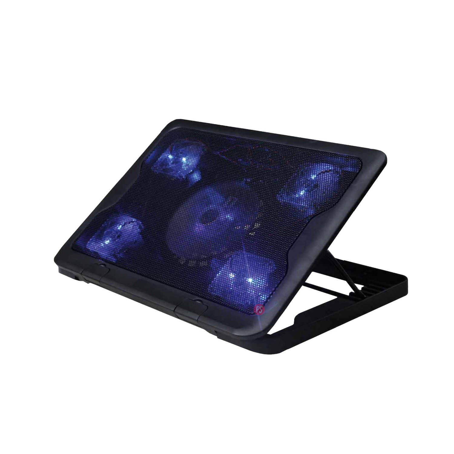 Base Gamer 5 Ventiladores Notebook Reptilex Luz Azul - Ps