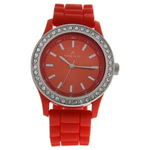 Kim & Jade - Reloj L-R Naranja Con Correa De Silicona De Para Mujer - Reloj