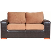 Muebles América - Sofá Infinity 2 Cuerpos Pu Café/Felpa Tostado