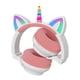 thumbnail image 2 of Auriculares YUSONIC Unicorn Kids Bluetooth plegables en blanco y rosa, 2 of 7
