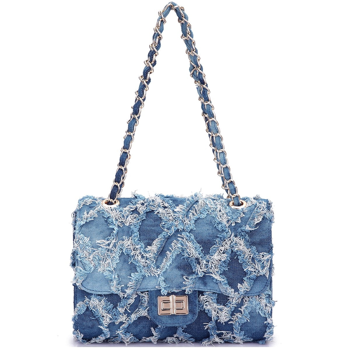 Mkp Collection - Bandolera Mkp Para Mujer, Bandolera Acolchada, Color Azul Vaquero Desgastado
