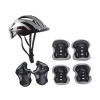 Magideal - Casco De Bicicleta Para Niños, Juego De Rodilleras, Coderas, Casco Deportivo Cómodo, Casco De Bicicleta Para Monopatín, Patinaje Sobre Ruedas, Deporte Plata