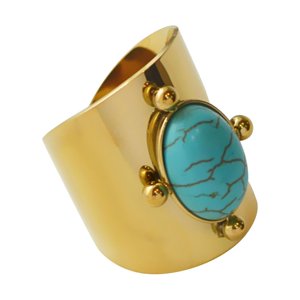 Ioensy - Anillo De Dedo Creativo Retro Anillo Vintage Para Regalos De Cumpleaños Fiesta Aniversario Azul