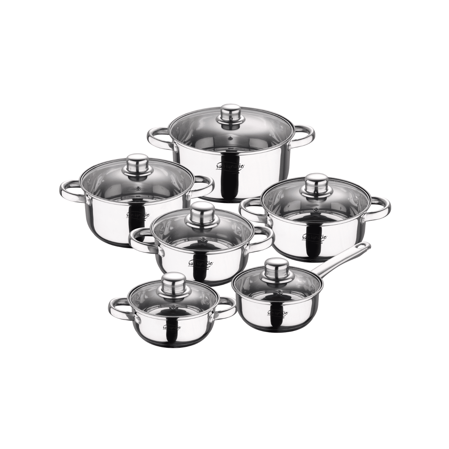 Bergner - Bateria 12 Piezas Acero Inoxidable Cassel