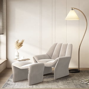 Santú Home & Deco - Sitial Velvet Crema Con Apoyapiés