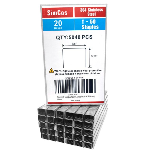 Grapas SimCos T/50 calibre 20 acero inoxidable 304 5040 piezas