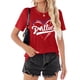 thumbnail image 3 of Camiseta de béisbol Talovee Phillies roja de manga corta talla grande, 3 of 6