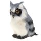 thumbnail image 1 of realista en cuclillas faux fur búho modelo animal figuras decoración del hogar gris, 1 of 5