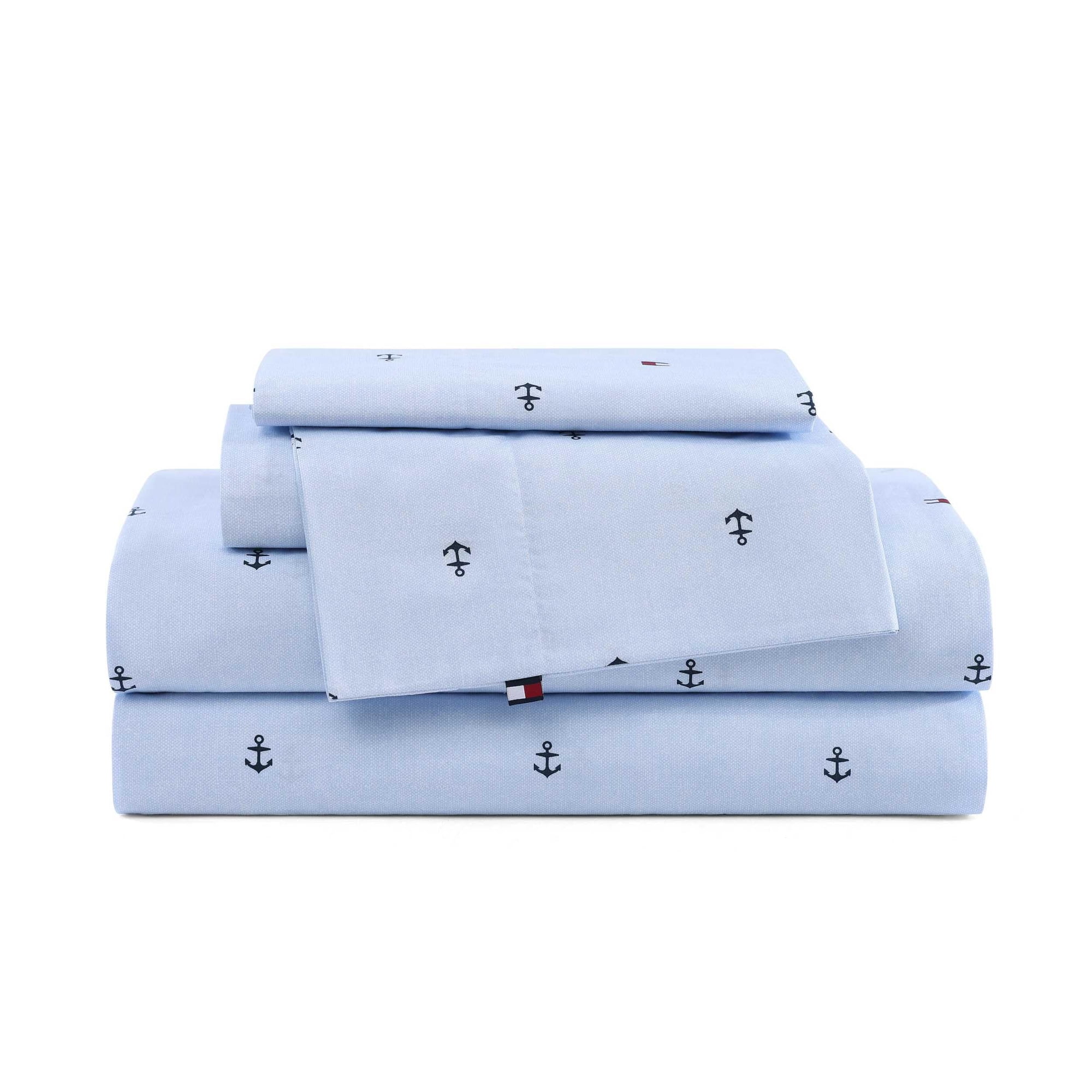 Sábanas Tamaño Queen Tommy Hilfiger, De Algodón Percal, Frescas Y Nítidas