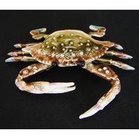 Feng Shui Import - Cangrejo Adornado Con Joyas De Feng Shui Con Cristales Transparentes